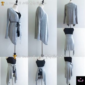 LILI Dancewear Adult Womens Latin Dance Practice Suit Modal Sunscreen Short Cardigan Two-Way Versatile Slimming Fitness Top