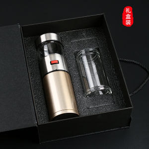 High-End Glass Thermal Cup with Tea Infusion Separator Double-Layer Insulation One-Touch Operation Large Capacity Single-Handed Water Cup