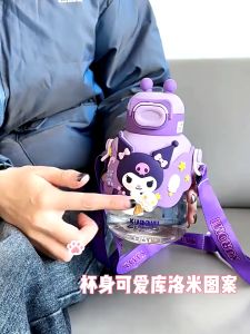 Sanrio cốc to nữ thể dục ngoài trời sức chứa lớn Bình nước thể thao học sinh cốc nhựa dành riêng với rơm