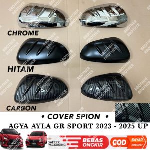 Cover Spion Agya Ayla 2023 2024 2025 Up Hitam Chrome Carbon