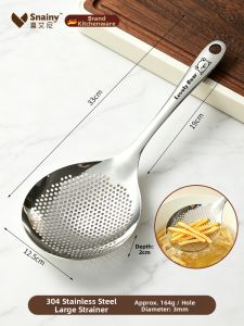 Snainy | Stainless Steel 304 Food Grade Oil Frying Slotted Spoon