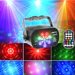 DJ light disco party light USB-powered 6/8-hole pattern + strobe +UV projection light home party decoration atmosphere light