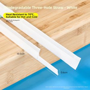 Biodegradable 3-hole Heat-resistant Straw Stirrer