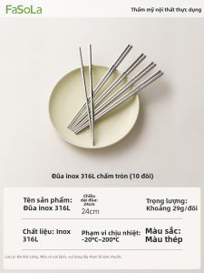 FaSoLa | Đũa Inox 316L Chống Trượt Chống Nóng Cao Cấp
