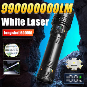 990000000LM High Power LED Flashlights Rechargeable Light Waterproof Torch Power Display Ultra Powerful Torch Lamp For Fishing
