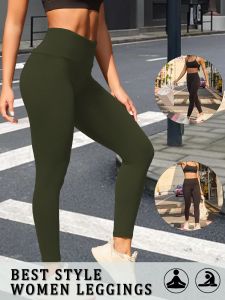 Womens Super Soft Leggings High Waisted Tummy Control No See Through Workout Yoga Running Athletic Push Up Gym Fitness Leggings