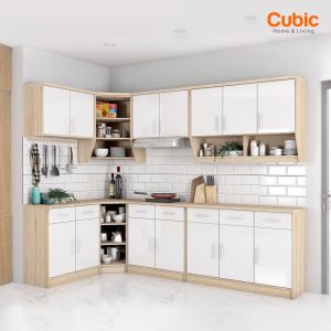 Distrindo - Lemari Rak Dapur Gantung 3 Pintu ATAS Bahan TEBAL Kualitas Export
