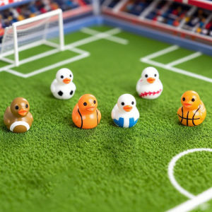 10/20pcs Mini Resin Duck Figures Cute Sports Ball Style Duck（Basketball Football Volleyball Rugby Baseball）Miniature Animals