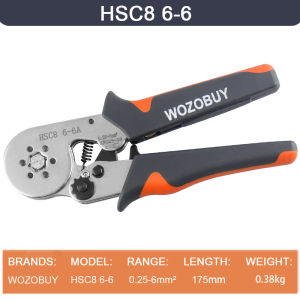 Ferrule Crimping Tool HSC8 6-4/6-6 Electrical Crimper Plier For Wire End Crimp Tube Terminals Electrical Circuit Repair
