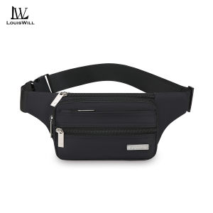 LouisWill Sports Chest Bag Men Women Waist Bag Crossbody Chest Bag  Multi-compartment Business Bag Small Waist Pouch Waterproof Wear-Resistant Fitness Bag with Adjustable Strap for Workout Running