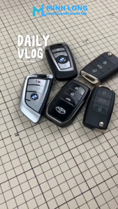 Bao Da Chìa Khoá Xe Ô Tô BMW-B4 BMW Series 3 Series 5 Series 7 GT X Series Smartkey 4 Nút Bấm Ốp Chìa Khoá Da Thật Handmade