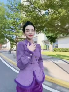 New Chinese Style Lace Collar Asymmetrical Shirt Womens Autumn Winter Base Layer Top with Velvet Wide Leg Pants Tang Suit