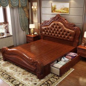 giường gỗ nữ hoàng  gỗ tự nhiên cao câps