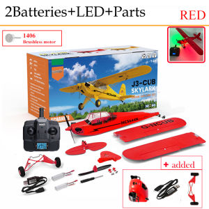 WLtoys | New Version J3-CUB 2.4G RC Airplane With RED LED 5CH 3D/6G Fixed Wing Aircraft With LED Brushless Motor Outdoor Toys