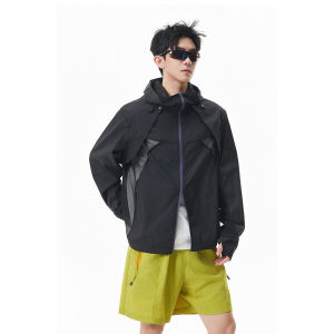 OUMULONG | Ice Silk Breathable Thin Detachable Vest Hooded Sun Protection Jacket