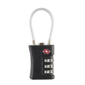 1-4Pack TSA Customs Code Lock for Travel Luggage Password Changeable Black Lock Contrast Design Padlock 3 Digit Combination Lock