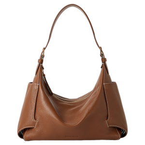 VH Womens Large Capacity Slant Crossbody Bag Top Layer Cowhide Casual Single Shoulder Bag British Style Leisure Hobo Bag