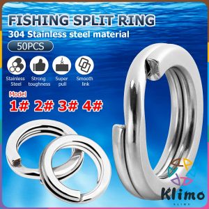 Klimo Fishing Split Rings 50pcs Fishing Accessories Stainless Steel Split Rings