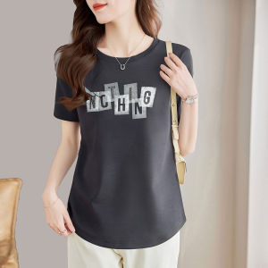 เสื้อยืดแขนสั้นหลวมพิมพ์ลายแฟชั่นฤดูร้อนสำหรับผู้หญิง เสื้อแขนสั้นทรงหลวมพิมพ์ลายสำหรับผู้หญิง เสื้อผ้าทำงานแขนสั้น