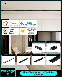 ZAGE | Ultra Thin Surface Mount Magnetic Track Light