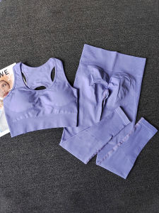 High Waist Fitness Sports Set Womens Gather Shock Absorption Quick Dry Yoga Clothes Running Tightening Shaping Gym Two Piece