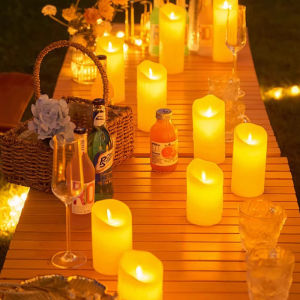 เทียนไฟฟ้า ชาร์จได้ ทำจากขี้ผึ้งพาราฟิน เทียนจำลองไร้ควัน Electronic Charging Candles Made From Paraffin