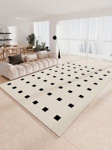 KELAIAO | Elegant Black and White Pattern Waterproof and Leather-like Easy to Clean Floor Mat