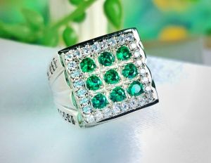 Cincin Permata Zamrud Zambia Mewah