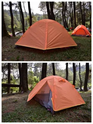 Tenda Camping 2 Orang Frame Alloy Double Layer Kuat Kokoh Compass
