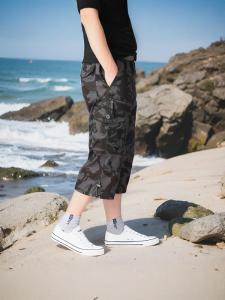 Quần Short Công Sở Nam Màu Trơn Thời Trang Mùa Hè Quần Thể Thao Rộng Rãi Quần Dài 7 Feet Quần Dài Vừa Phải