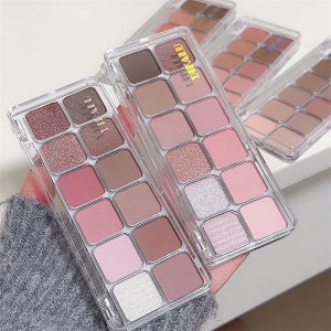 Rose Pink Eyeshadow Makeup Palette Waterproof Nude Shimmer Matte Eyeshadow Purple Eye Makeup Shadow Korean Cosmetics Dupes Girls