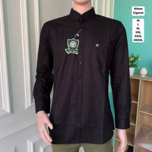 MOCCA KEMEJA POLOS PRIA LENGAN PANJANG KEMEJA FORMAL PRIA BAHAN CIGARET WARNA MILO / MOCCA