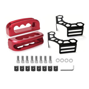 2PCS Red Bed Rail Cleats + Bed Rail Corner Gusset for 2005-2025 Tacoma/Tundra/HV - Replaces PT278-35160/35111/35112
