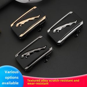 เข็มขัดผู้ชายแบบหัวเข็มขัดอัตโนมัติ 3.3 ซม. ไม่มีฟันหรือช่องอุปกรณ์เสริมสายรัดเอวภายในสําหรับรองเท้าและกระเป๋าโดย CAIONOE