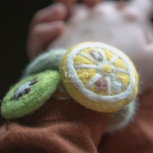 Handmade Wool Felt Hair Clip Original Design Strawberry Lemon Kiwi Vitamin C Slice Hair Bandeau Fashion Hair Accessories