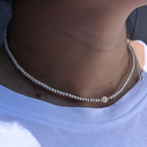 Faceted Stone Initial Choker Gold Color Stainless Steel Letter Pendant Necklace for Women Fashion Jewelry MOON GIRL Design