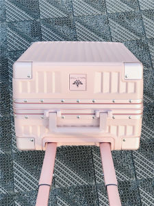 New Fashionable Aluminum Frame Luggage Bag with Password Lock 20 Inch Carry-On Suitcase Silent Universal Wheels for Travel