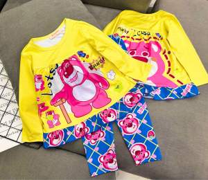 10-45kg Bộ babydoll tay dài quần dài bé gái thun lạnh 3D loại 1 vải đẹp chất lượng mềm mịn 281