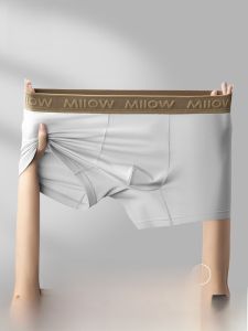 miiow | MiiOW Modal Ice Silk Sports Briefs Mens Underwear Breathable Flat Angle Pants Comfortable Seamless Mid Waist Design