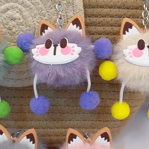 BW-C1333 Gantungan Tas Boneka Kucing Bulu Lucu Bag Cat Keychain Accessories / Gantungan Kunci