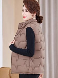 เสื้อกั๊กผ้าฝ้ายขนเป็ดบางใหม่สำหรับผู้หญิง ฤดูหนาว 2024 ทรงสั้น ขนาดใหญ่ เสื้อคลุมกันหนาวแบบสวมหัว ปกตั้ง แขนยาว คอตั้ง