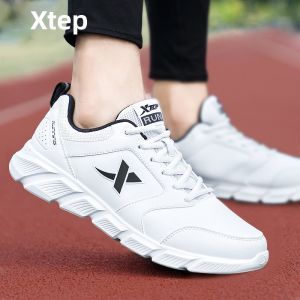 XTEP | Giày Thể Thao Da Đen Chống Nước Siêu Nhẹ