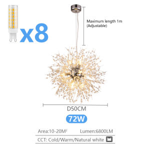 IRALAN Modern Spark Ball LED Chandelier Lighting Dandelion Chandelier Dinning Living Room Bar Personality Creative Crystal Light