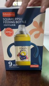 Minitutu 3IN1 Botol Susu Leher Lebar Bahan PPSU 5.5CM Anti jatuh anti kembung untuk bayi berusia di atas 6 bulan dan 1 tahun