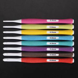 1Set Inline Crochet Hooks Ergonomic Crochet Hook Set 2.5mm to 6mm Crocheting Plastic Hook Crochet Needles for Yarn Craft
