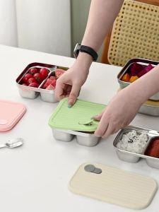 WORTHBUY | WORTHBUY 304 Stainless Steel Lunch Box With Lid Portable Fruit Salad Food Container Stackable Leak Proof Bento Box For Student