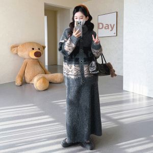 JoynCleon | Pregnant Fashionable New Arrival Set Coat and Skirt