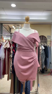 SG1064 เดรสสาวอวบ เหมาะงานบวช งานแต่ง ออกงาน ทำงาน ผ้ามิลินเนื้อดีนิ่มย