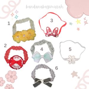 [PAKET HEMAT] [PAKET BUNDLING]MURAH Bandana Bayi Perempuan Premium / Headband / Karet Rambut / Bando Bayi/Baby Headband/ Headwrap/Bandana PHT14