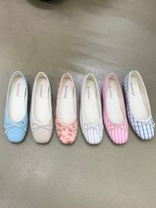 Increased Height Ballet Flats with Vintage Gingham Bow Design 3cm